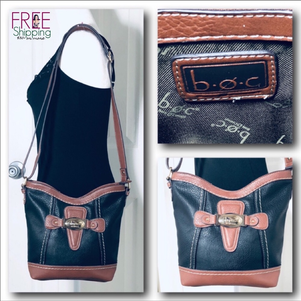 Leather Black Brown Shoulder Bag Purse